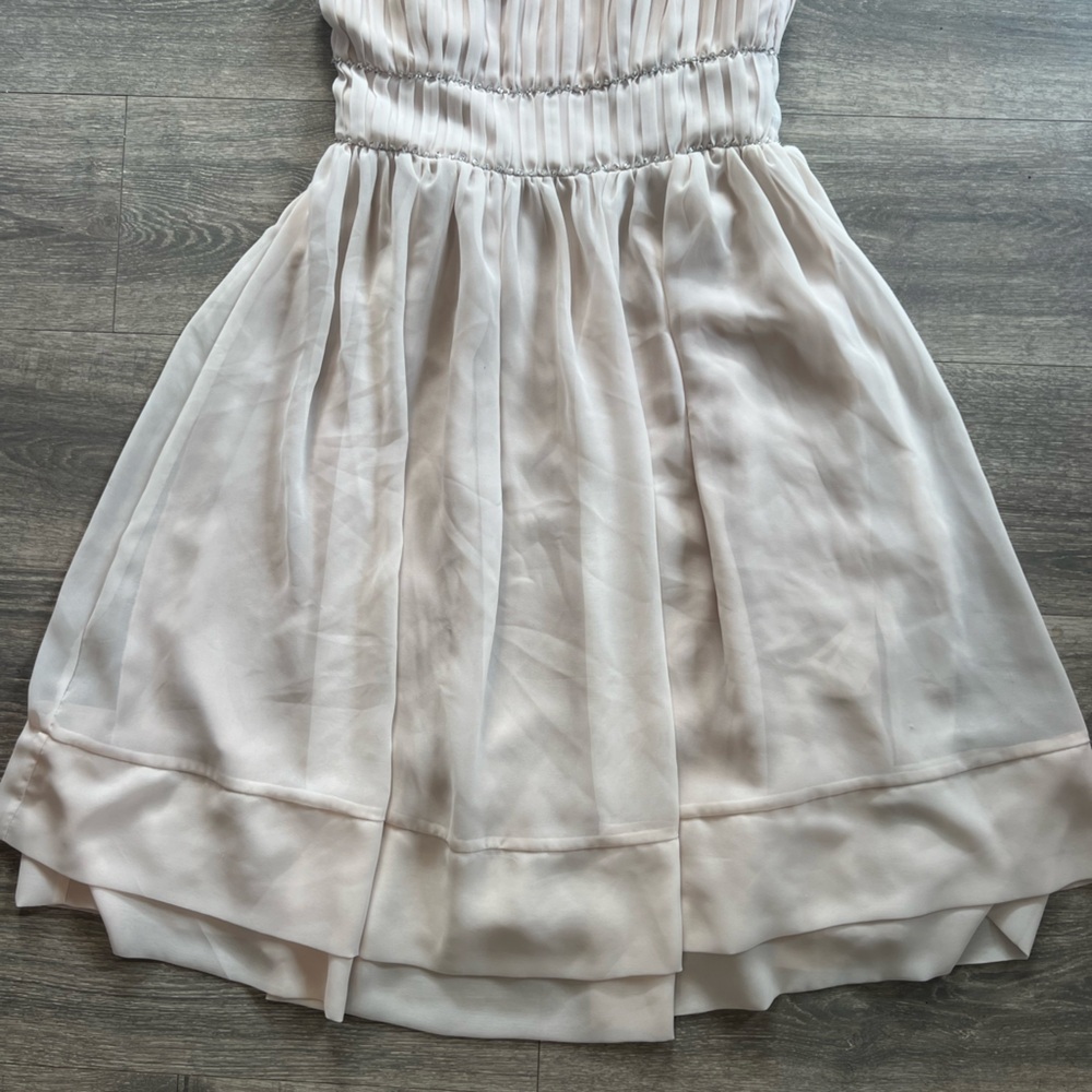 H&M Cream Pleated Dress with Rhinestone Detail plus 3 more beautiful dresses.